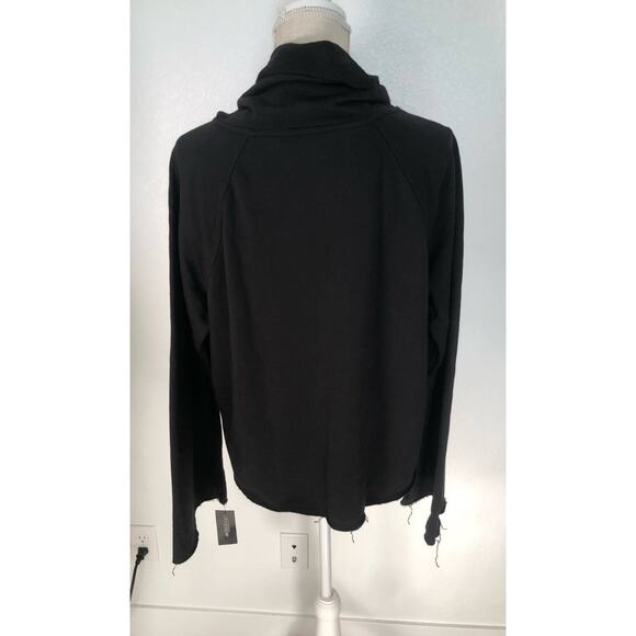 Ideology Cowl Neck Velour  Raw Hem Trip Top - L - Picture 6 of 6